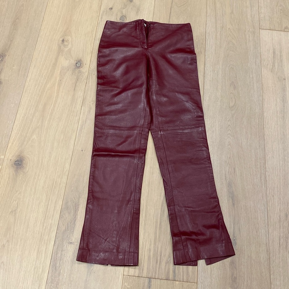 PARALLEL 100% leather red pants Size 4